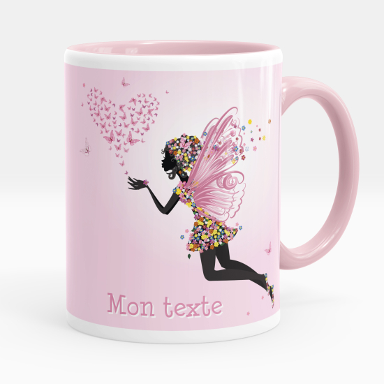 Taza personalizada - Hada corazones mariposas