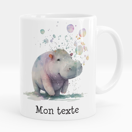 Taza personalizada - Hipopótamo burbujas