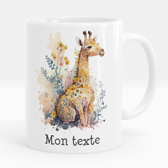 Taza personalizada - Jirafa flores