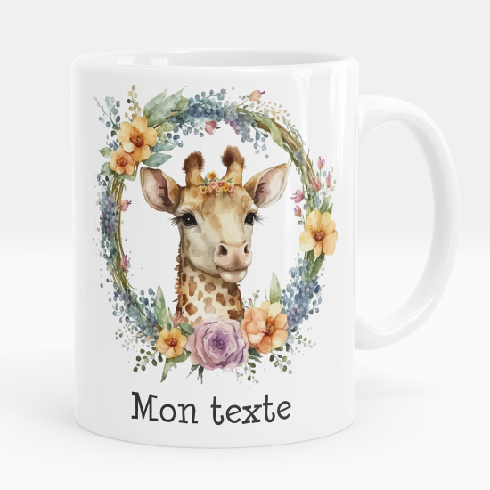 Taza personalizada - Jirafa flores