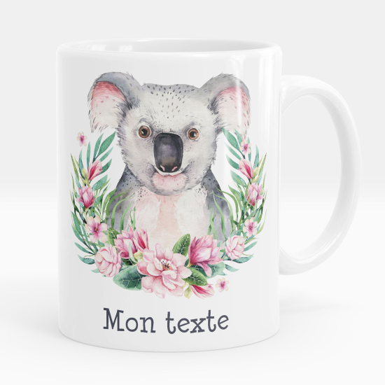 Taza personalizada - Koala flores