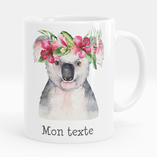 Taza personalizada - Koala flores