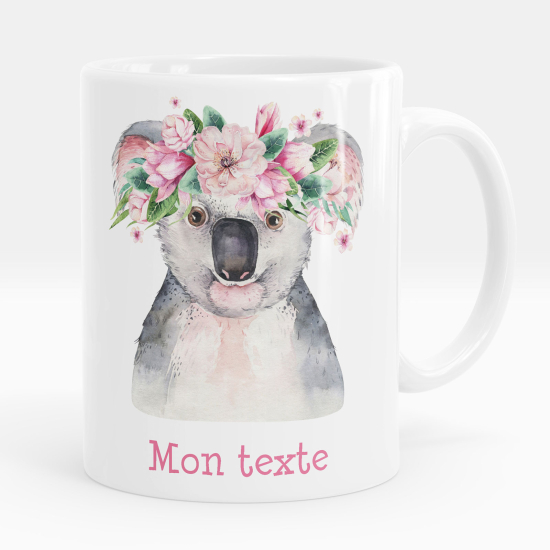 Taza personalizada - Koala flores