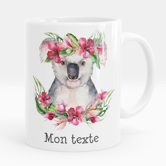 Taza personalizada - Koala flores