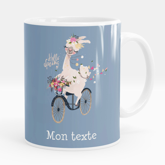 Taza personalizada - Lama sobre la bicicleta