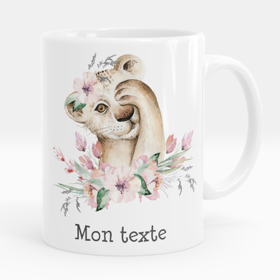 Taza personalizada - León flores