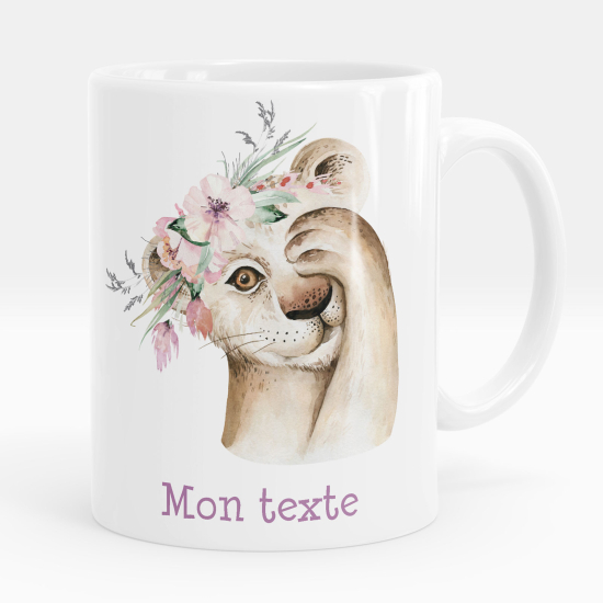Taza personalizada - León flores