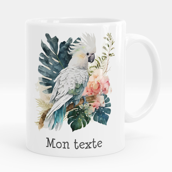 Taza personalizada - Loro flores