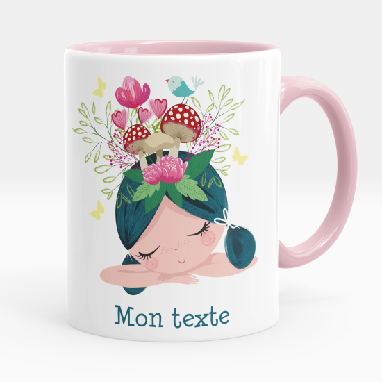 Taza personalizada - Niña pequeña hongos