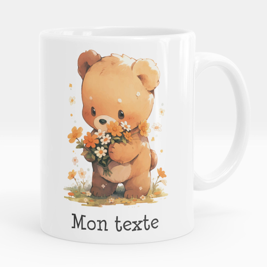 Taza personalizada - Osito flores