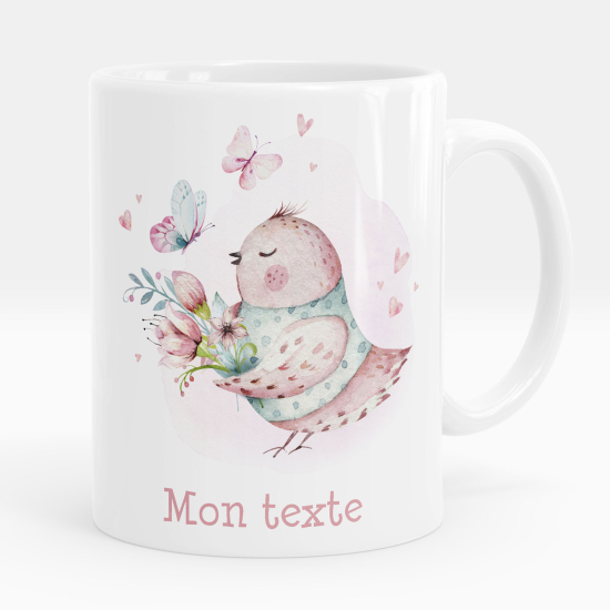 Taza personalizada - Pájaro flores