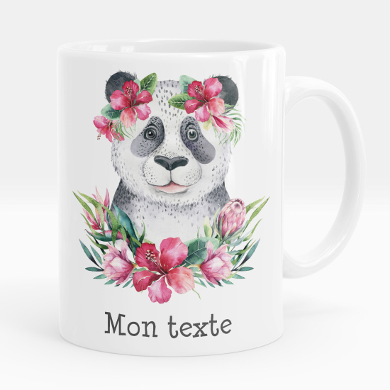 Taza personalizada - Panda flores