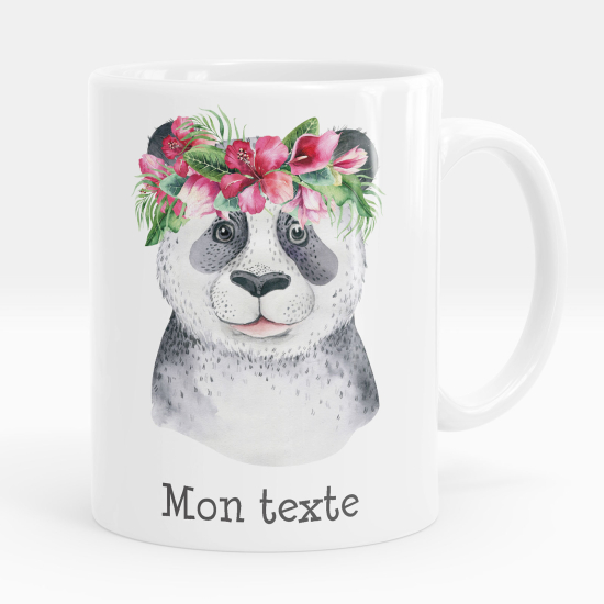 Taza personalizada - Panda flores