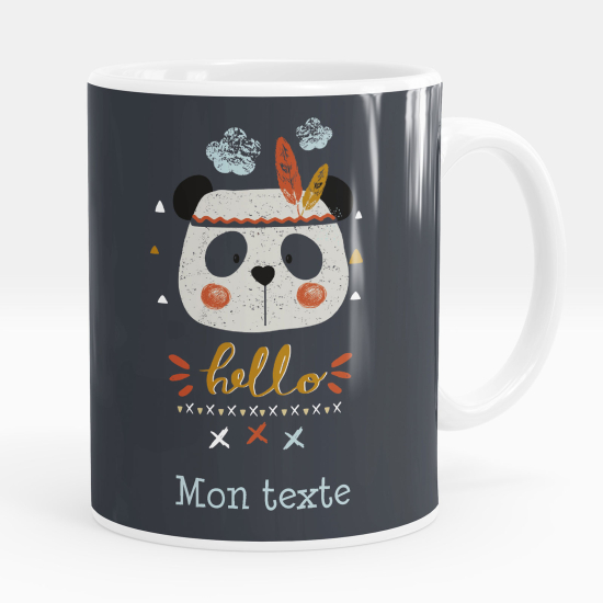 Taza personalizada - Panda indio hola