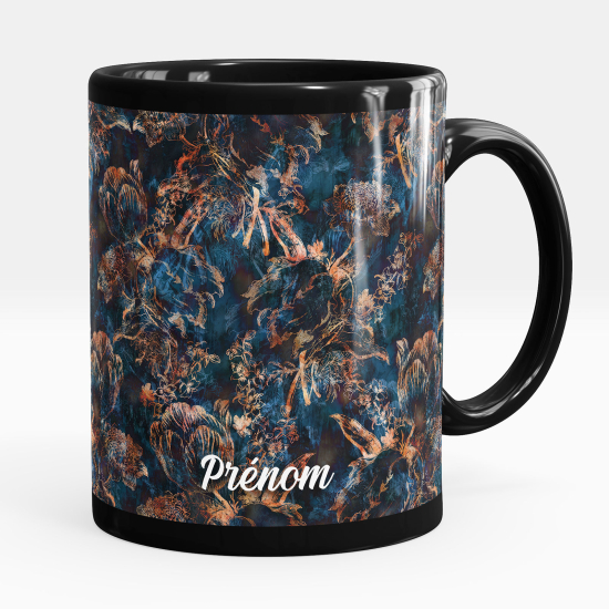 Taza personalizada totalmente negra - Efecto abstracto