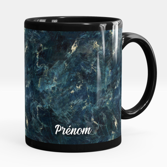 Taza personalizada totalmente negra - Efecto marmoleado