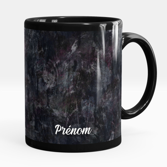 Taza personalizada totalmente negra - Flores