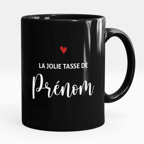 Taza personalizada totalmente negra - La bonita taza con nombre