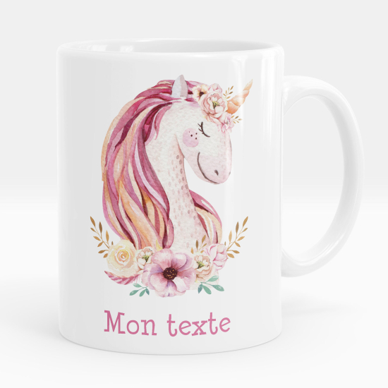 Taza personalizada - Unicornio flores