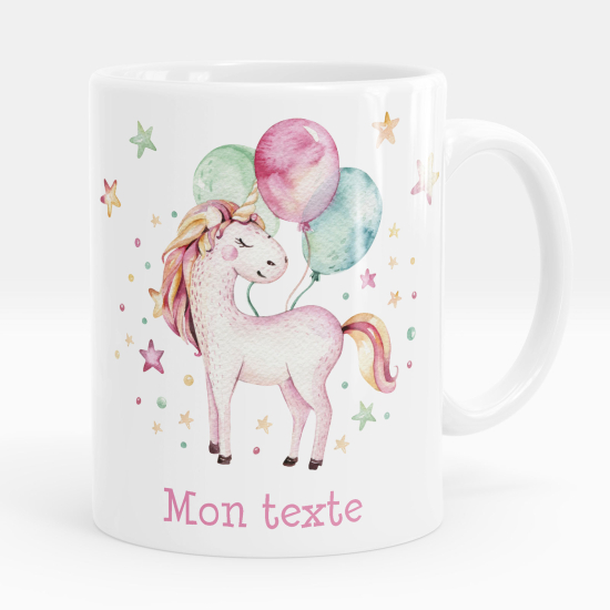 Taza personalizada - Unicornio globos