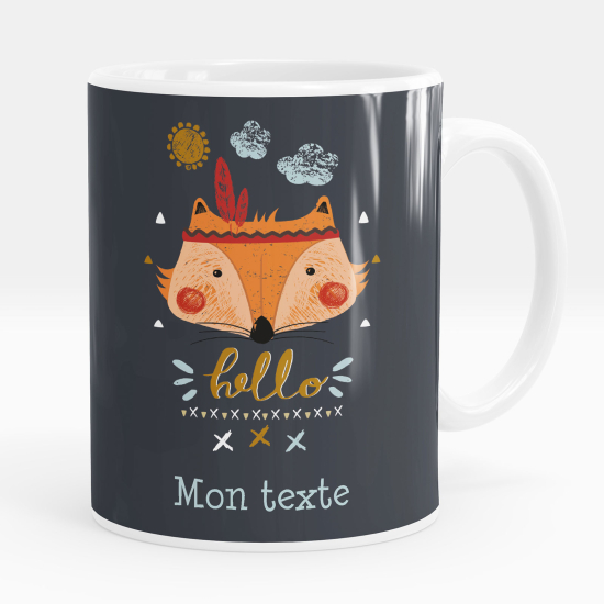 Taza personalizada - Zorro indio Hola