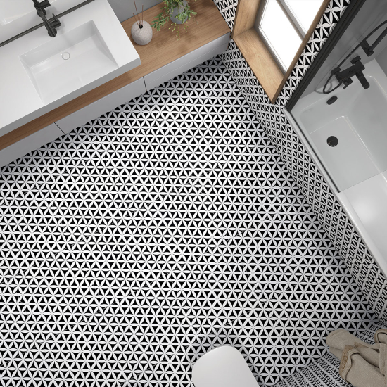 Vinilo Adhesivo antideslizante para baldosas  - Efecto Mosaico