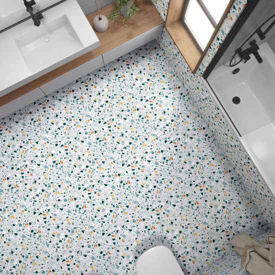 Vinilo Adhesivo antideslizante para baldosas  - Motivo Terrazzo