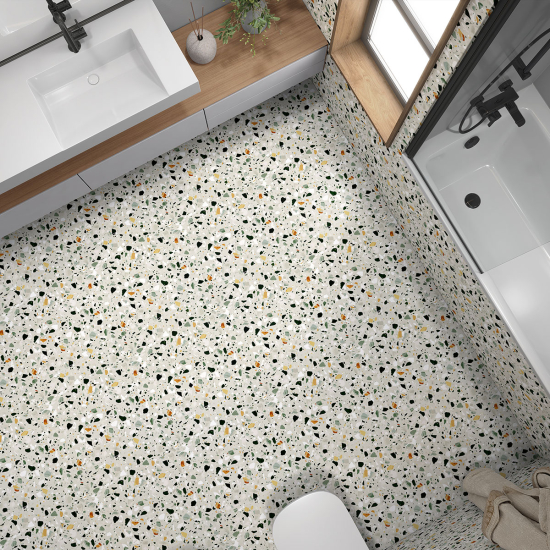 Vinilo Adhesivo antideslizante para baldosas  - Motivo Terrazzo