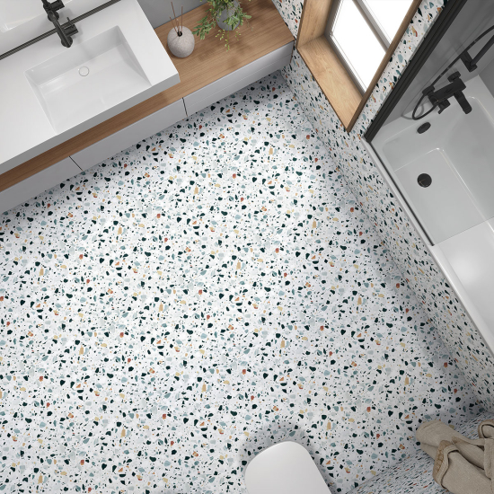 Vinilo Adhesivo antideslizante para baldosas  - Motivo Terrazzo