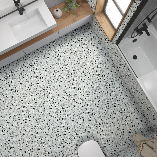 Vinilo Adhesivo antideslizante para baldosas  - Motivo Terrazzo