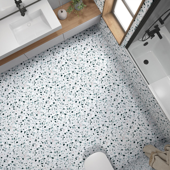 Vinilo Adhesivo antideslizante para baldosas  - Motivo Terrazzo
