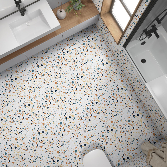 Vinilo Adhesivo antideslizante para baldosas  - Motivo Terrazzo
