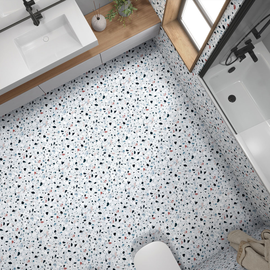 Vinilo Adhesivo antideslizante para baldosas  - Motivo Terrazzo