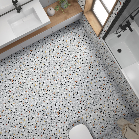 Vinilo Adhesivo antideslizante para baldosas  - Motivo Terrazzo