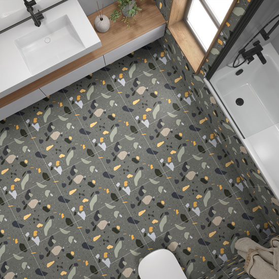 Vinilo Adhesivo antideslizante para baldosas  - Motivo Terrazzo
