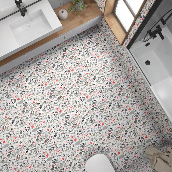 Vinilo Adhesivo antideslizante para baldosas  - Motivo Terrazzo