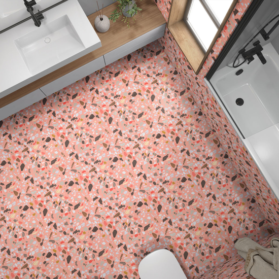 Vinilo Adhesivo antideslizante para baldosas  - Motivo Terrazzo
