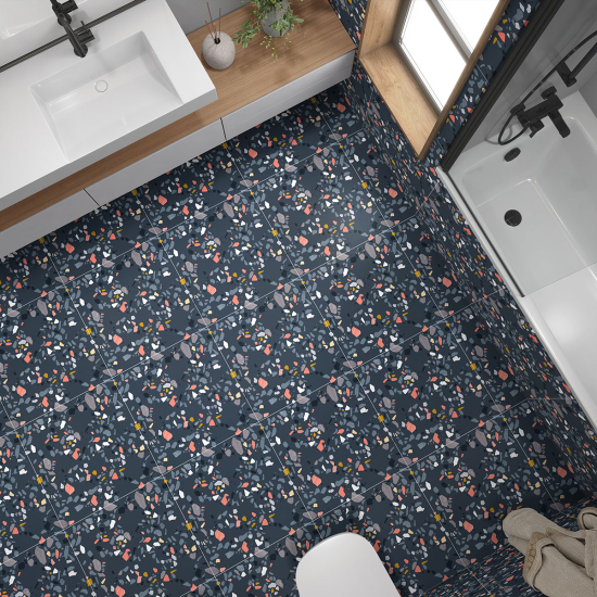 Vinilo Adhesivo antideslizante para baldosas  - Motivo Terrazzo