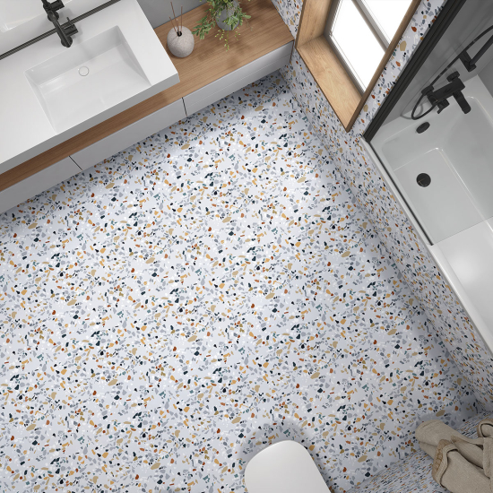 Vinilo Adhesivo antideslizante para baldosas  - Motivo Terrazzo