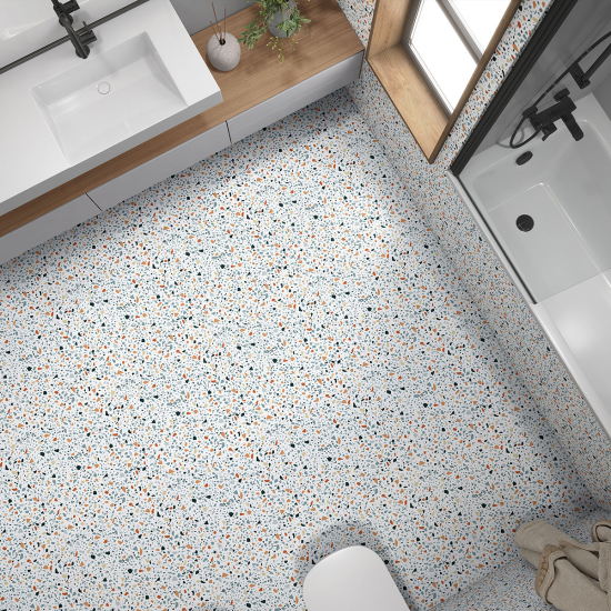 Vinilo Adhesivo antideslizante para baldosas  - Motivo Terrazzo