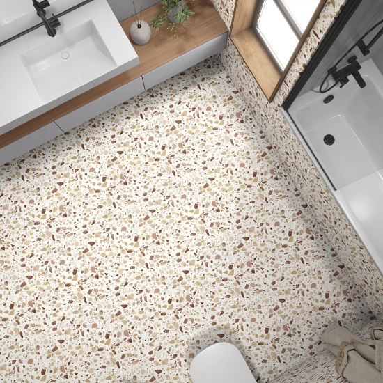 Vinilo Adhesivo antideslizante para baldosas  - Motivo Terrazzo