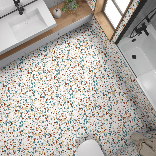 Vinilo Adhesivo antideslizante para baldosas  - Motivo Terrazzo