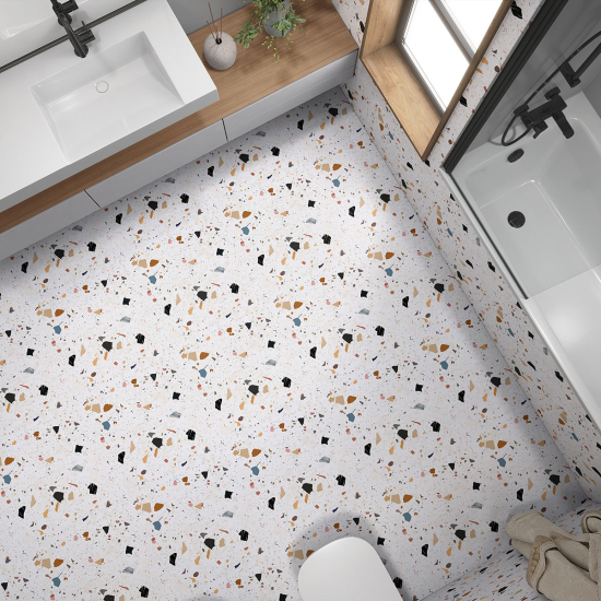 Vinilo Adhesivo antideslizante para baldosas  - Motivo Terrazzo