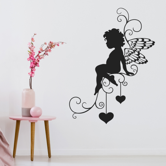Vinilo Adhesivo Decorativo - Ángel Corazones
