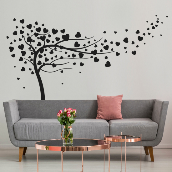 Vinilo Adhesivo Decorativo - Árbol Corazones