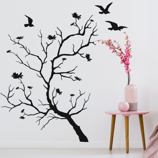 Vinilo Adhesivo Decorativo - Árbol Pájaros