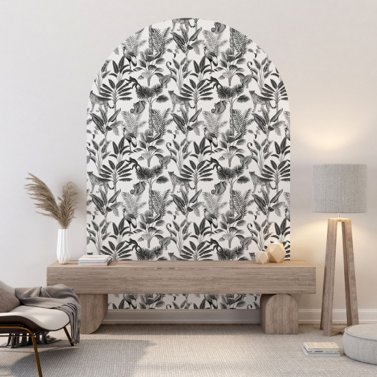 Vinilo Adhesivo Decorativo Arco - Animales de la jungla