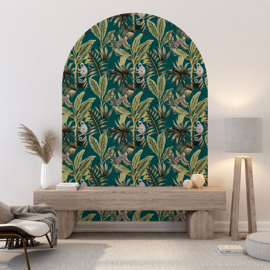 Vinilo Adhesivo Decorativo Arco - Animales de la jungla