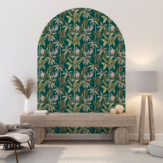 Vinilo Adhesivo Decorativo Arco - Animales de la jungla