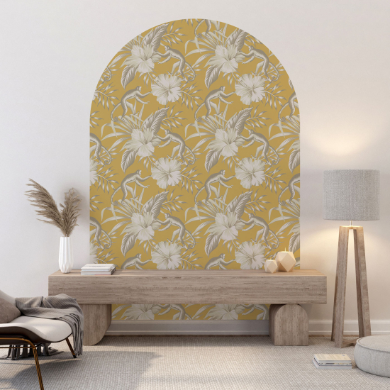 Vinilo Adhesivo Decorativo Arco - Flores Animales